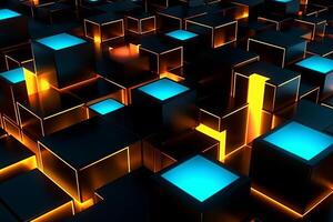 Sleek Modern Geometric Glowing Shapes Outline Background photo