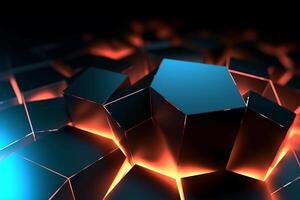 Sleek Modern Geometric Glowing Shapes Outline Background photo