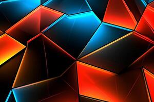 Sleek Modern Geometric Glowing Shapes Outline Background Generative AI photo