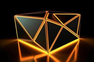 Sleek Modern Geometric Glowing Shapes Outline Background Generative AI photo