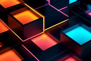 Sleek Modern Geometric Glowing Shapes Outline Background photo