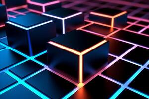 Sleek Modern Geometric Glowing Shapes Outline Background photo