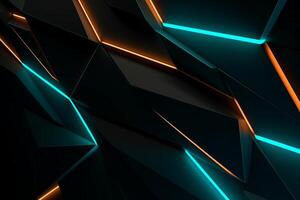 Sleek Modern Geometric Glowing Shapes Outline Background Generative AI photo