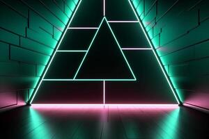 Sleek Modern Geometric Glowing Shapes Outline Background Generative AI photo