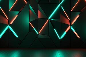 Sleek Modern Geometric Glowing Shapes Outline Background Generative AI photo