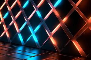 Sleek Modern Geometric Glowing Shapes Outline Background Generative AI photo