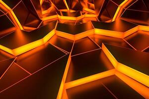 Sleek Modern Geometric Glowing Shapes Outline Background photo