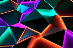 Sleek Modern Geometric Glowing Shapes Outline Background photo