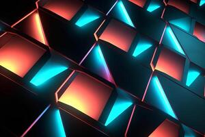 Sleek Modern Geometric Glowing Shapes Outline Background photo