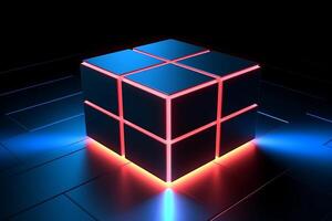Sleek Modern Geometric Glowing Shapes Outline Background photo