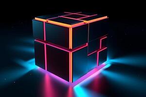 Sleek Modern Geometric Glowing Shapes Outline Background photo