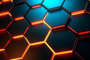 Sleek Modern Geometric Glowing Shapes Outline Background photo