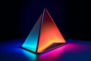 Sleek Modern Geometric Glowing Shapes Outline Background Generative AI photo