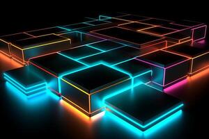 Sleek Modern Geometric Glowing Shapes Outline Background photo