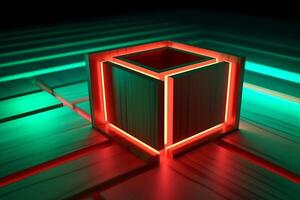 Sleek Modern Geometric Glowing Shapes Outline Background photo