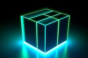 Sleek Modern Geometric Glowing Shapes Outline Background photo