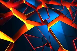 Sleek Modern Geometric Glowing Shapes Outline Background photo