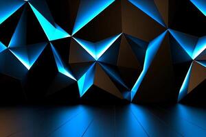 Sleek Modern Geometric Glowing Shapes Outline Background Generative AI photo