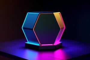 Sleek Modern Geometric Glowing Shapes Outline Background photo