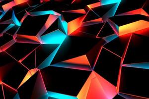 Sleek Modern Geometric Glowing Shapes Outline Background Generative AI photo