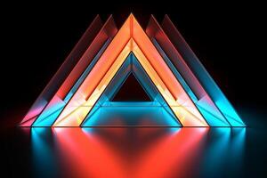 Sleek Modern Geometric Glowing Shapes Outline Background photo