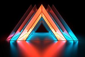 Sleek Modern Geometric Glowing Shapes Outline Background Generative AI photo