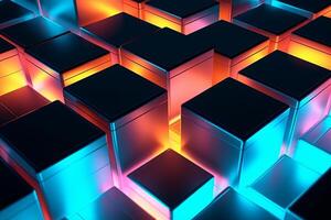 Sleek Modern Geometric Glowing Shapes Outline Background photo