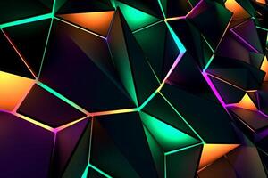 Sleek Modern Geometric Glowing Shapes Outline Background Generative AI photo