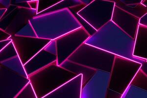 Sleek Modern Geometric Glowing Shapes Outline Background Generative AI photo