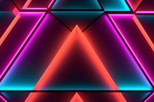 Sleek Modern Geometric Glowing Shapes Outline Background Generative AI photo