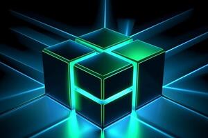 Sleek Modern Geometric Glowing Shapes Outline Background photo