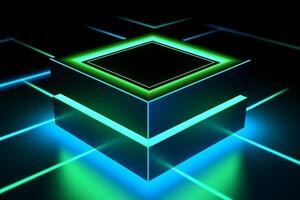 Sleek Modern Geometric Glowing Shapes Outline Background photo