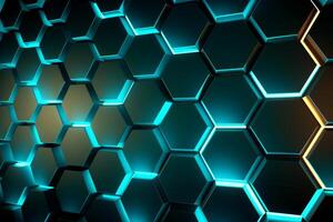 Sleek Modern Geometric Glowing Shapes Outline Background Generative AI photo