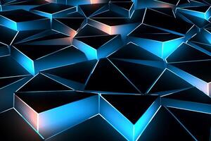 Sleek Modern Geometric Glowing Shapes Outline Background Generative AI photo