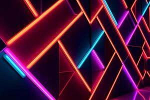 Sleek Modern Geometric Glowing Shapes Outline Background Generative AI photo