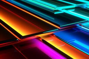 Sleek Modern Geometric Glowing Shapes Outline Background photo