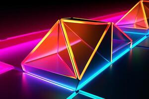Sleek Modern Geometric Glowing Shapes Outline Background photo
