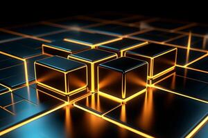 Sleek Modern Geometric Glowing Shapes Outline Background photo