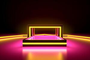 Sleek Modern Geometric Glowing Shapes Outline Background photo