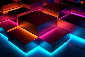 Sleek Modern Geometric Glowing Shapes Outline Background photo
