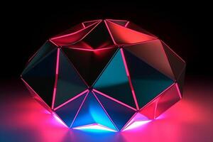 Sleek Modern Geometric Glowing Shapes Outline Background Generative AI photo