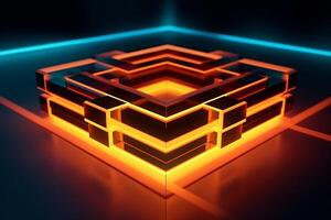 Sleek Modern Geometric Glowing Shapes Outline Background photo