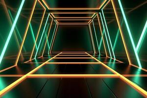 Sleek Modern Geometric Glowing Shapes Outline Background photo