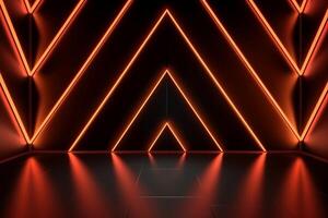 Sleek Modern Geometric Glowing Shapes Outline Background Generative AI photo