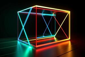 Sleek Modern Geometric Glowing Shapes Outline Background photo