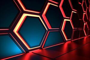 Sleek Modern Geometric Glowing Shapes Outline Background photo