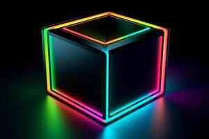 Sleek Modern Geometric Glowing Shapes Outline Background photo