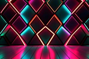 Sleek Modern Geometric Glowing Shapes Outline Background Generative AI photo