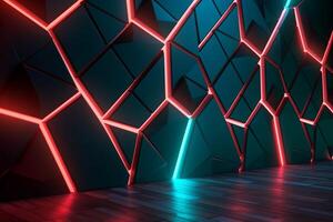 Sleek Modern Geometric Glowing Shapes Outline Background photo
