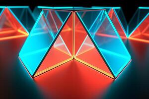 Sleek Modern Geometric Glowing Shapes Outline Background Generative AI photo